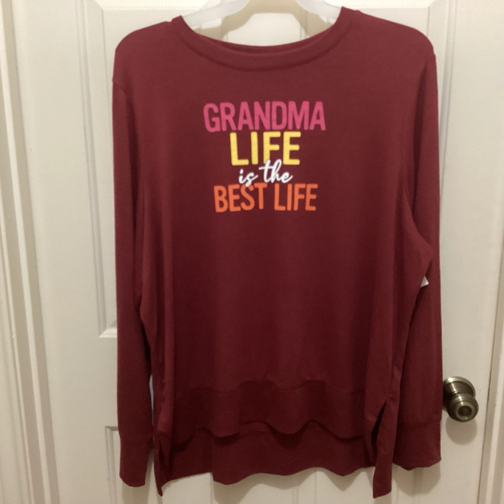 NWT Positive Tees burgundy Grandma Life is the Best Life XXXL(22) T-shirt